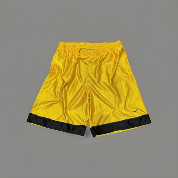 Nike Other - Silky Dazzle Yellow Gold Nike Basketball Athletic Works Shorts 90s Y2K Size XL